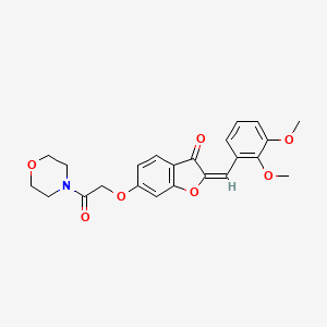 molecular formula C23H23NO7 B2576487 (E)-2-(2,3-二甲氧基亚苄基)-6-(2-吗啉-2-氧代乙氧基)苯并呋喃-3(2H)-酮 CAS No. 892633-39-5