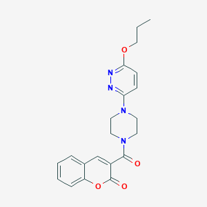 molecular formula C21H22N4O4 B2576489 3-(4-(6-丙氧基哒嗪-3-基)哌嗪-1-羰基)-2H-色烯-2-酮 CAS No. 946235-57-0