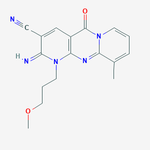 molecular formula C17H17N5O2 B257651 2-imino-1-(3-methoxypropyl)-10-methyl-5-oxo-1,5-dihydro-2H-dipyrido[1,2-a:2,3-d]pyrimidine-3-carbonitrile 