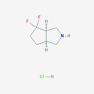 molecular formula C7H12ClF2N B2576513 Rel-(3aR,6aS)-4,4-difluorooctahydrocyclopenta[c]pyrrole hydrochloride CAS No. 2137762-21-9