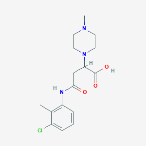 molecular formula C16H22ClN3O3 B2576518 4-((3-Chloro-2-methylphenyl)amino)-2-(4-methylpiperazin-1-yl)-4-oxobutanoic acid CAS No. 540763-96-0