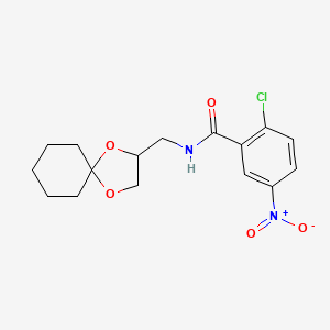 molecular formula C16H19ClN2O5 B2576519 N-(1,4-dioxaspiro[4.5]decan-2-ylmethyl)-2-chloro-5-nitrobenzamide CAS No. 923691-89-8