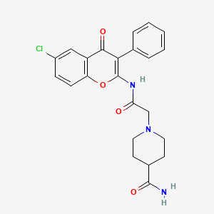 1-(2-((6-chloro-4-oxo-3-phenyl-4H-chromen-2-yl)amino)-2-oxoethyl)piperidine-4-carboxamide