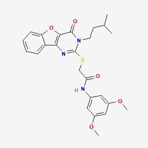 molecular formula C25H27N3O5S B2576528 N-(3,5-dimethoxyphenyl)-2-((3-isopentyl-4-oxo-3,4-dihydrobenzofuro[3,2-d]pyrimidin-2-yl)thio)acetamide CAS No. 899755-52-3