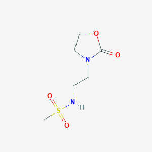 molecular formula C6H12N2O4S B2576548 N-[2-(2-Oxo-1,3-oxazolidin-3-yl)ethyl]methanesulfonamide CAS No. 1789083-21-1