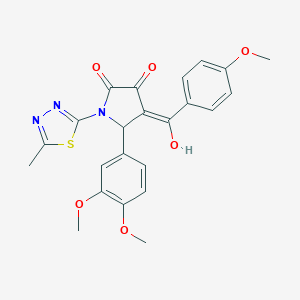 molecular formula C23H21N3O6S B257655 5-(3,4-dimethoxyphenyl)-3-hydroxy-4-(4-methoxybenzoyl)-1-(5-methyl-1,3,4-thiadiazol-2-yl)-1,5-dihydro-2H-pyrrol-2-one 