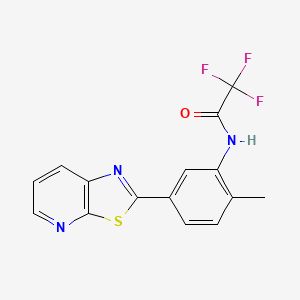 molecular formula C15H10F3N3OS B2576551 2,2,2-trifluoro-N-(2-methyl-5-(thiazolo[5,4-b]pyridin-2-yl)phenyl)acetamide CAS No. 863593-89-9
