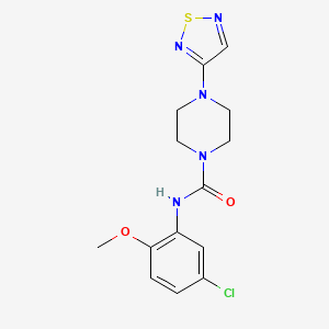 molecular formula C14H16ClN5O2S B2576552 N-(5-chloro-2-methoxyphenyl)-4-(1,2,5-thiadiazol-3-yl)piperazine-1-carboxamide CAS No. 2097921-76-9