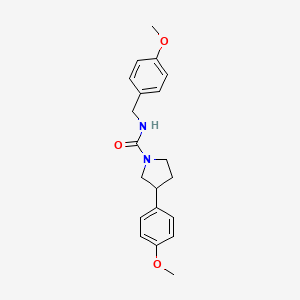 molecular formula C20H24N2O3 B2576556 N-(4-甲氧基苄基)-3-(4-甲氧基苯基)吡咯烷-1-甲酰胺 CAS No. 1209615-00-8