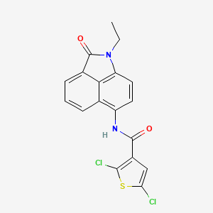 molecular formula C18H12Cl2N2O2S B2576563 2,5-dichloro-N-(1-ethyl-2-oxo-1,2-dihydrobenzo[cd]indol-6-yl)thiophene-3-carboxamide CAS No. 476643-28-4