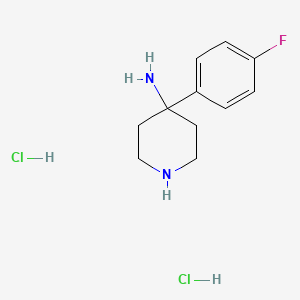 molecular formula C11H17Cl2FN2 B2576564 4-(4-Fluorophenyl)piperidin-4-amine dihydrochloride CAS No. 1779126-13-4