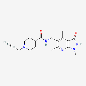 molecular formula C19H25N5O2 B2576568 1-(prop-2-yn-1-yl)-N-({1,4,6-trimethyl-3-oxo-1H,2H,3H-pyrazolo[3,4-b]pyridin-5-yl}methyl)piperidine-4-carboxamide CAS No. 1384793-85-4