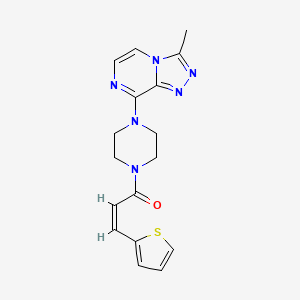 molecular formula C17H18N6OS B2576569 (Z)-1-(4-(3-methyl-[1,2,4]triazolo[4,3-a]pyrazin-8-yl)piperazin-1-yl)-3-(thiophen-2-yl)prop-2-en-1-one CAS No. 2035004-05-6