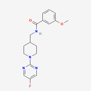 molecular formula C18H21FN4O2 B2576570 N-((1-(5-fluoropyrimidin-2-yl)piperidin-4-yl)methyl)-3-methoxybenzamide CAS No. 2034614-96-3