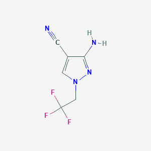 molecular formula C6H5F3N4 B2576571 3-amino-1-(2,2,2-trifluoroethyl)-1H-pyrazole-4-carbonitrile CAS No. 1935013-05-0