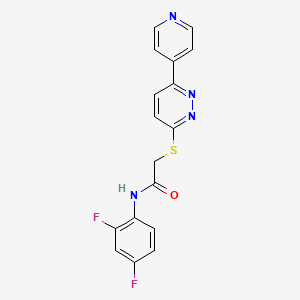 molecular formula C17H12F2N4OS B2576574 N-(2,4-difluorophenyl)-2-(6-pyridin-4-ylpyridazin-3-yl)sulfanylacetamide CAS No. 872987-54-7