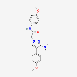 molecular formula C21H24N4O3 B2576587 2-(3-(dimethylamino)-4-(4-methoxyphenyl)-1H-pyrazol-1-yl)-N-(4-methoxyphenyl)acetamide CAS No. 1286697-02-6