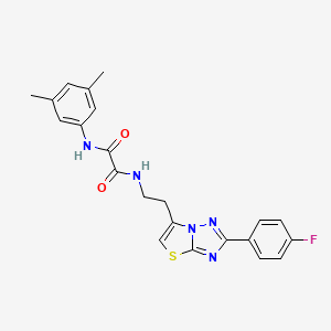 molecular formula C22H20FN5O2S B2576588 N1-(3,5-dimethylphenyl)-N2-(2-(2-(4-fluorophenyl)thiazolo[3,2-b][1,2,4]triazol-6-yl)ethyl)oxalamide CAS No. 894033-10-4