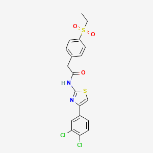 molecular formula C19H16Cl2N2O3S2 B2576603 N-(4-(3,4-dichlorophenyl)thiazol-2-yl)-2-(4-(ethylsulfonyl)phenyl)acetamide CAS No. 919757-67-8