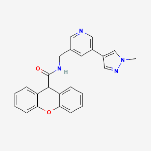 molecular formula C24H20N4O2 B2576606 N-((5-(1-methyl-1H-pyrazol-4-yl)pyridin-3-yl)methyl)-9H-xanthene-9-carboxamide CAS No. 2034230-56-1