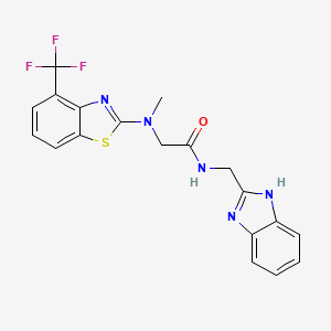 molecular formula C19H16F3N5OS B2576609 N-((1H-苯并[d]咪唑-2-基)甲基)-2-(甲基(4-(三氟甲基)苯并[d]噻唑-2-基)氨基)乙酰胺 CAS No. 1396876-84-8