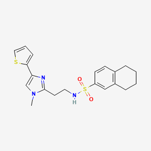 N-(2-(1-methyl-4-(thiophen-2-yl)-1H-imidazol-2-yl)ethyl)-5,6,7,8-tetrahydronaphthalene-2-sulfonamide