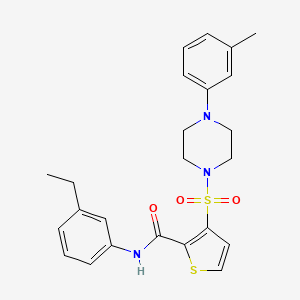 molecular formula C24H27N3O3S2 B2576613 N-(3-ethylphenyl)-3-{[4-(3-methylphenyl)piperazin-1-yl]sulfonyl}thiophene-2-carboxamide CAS No. 1207014-75-2