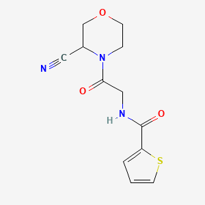 molecular formula C12H13N3O3S B2576627 N-[2-(3-Cyanomorpholin-4-yl)-2-oxoethyl]thiophene-2-carboxamide CAS No. 2224469-30-9