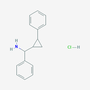 molecular formula C16H18ClN B2576628 Phenyl-(2-phenylcyclopropyl)methanamine;hydrochloride CAS No. 2243520-83-2