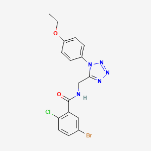 molecular formula C17H15BrClN5O2 B2576629 5-bromo-2-chloro-N-((1-(4-ethoxyphenyl)-1H-tetrazol-5-yl)methyl)benzamide CAS No. 920458-04-4