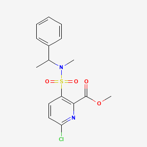 molecular formula C16H17ClN2O4S B2576631 Methyl 6-chloro-3-[methyl(1-phenylethyl)sulfamoyl]pyridine-2-carboxylate CAS No. 1384784-42-2