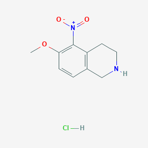 molecular formula C10H13ClN2O3 B2576639 6-Methoxy-5-nitro-1,2,3,4-tetrahydroisoquinoline hydrochloride CAS No. 2270918-93-7