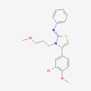 molecular formula C20H21BrN2O2S B257664 N-(4-(3-bromo-4-methoxyphenyl)-3-(3-methoxypropyl)-1,3-thiazol-2(3H)-ylidene)-N-phenylamine 