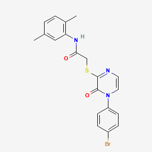 molecular formula C20H18BrN3O2S B2576644 2-((4-(4-bromophenyl)-3-oxo-3,4-dihydropyrazin-2-yl)thio)-N-(2,5-dimethylphenyl)acetamide CAS No. 900007-53-6