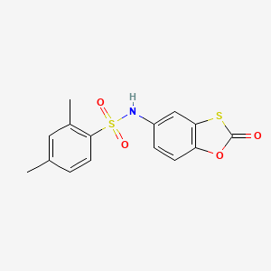 molecular formula C15H13NO4S2 B2576656 2,4-dimethyl-N-(2-oxo-1,3-benzoxathiol-5-yl)benzenesulfonamide CAS No. 518052-58-9