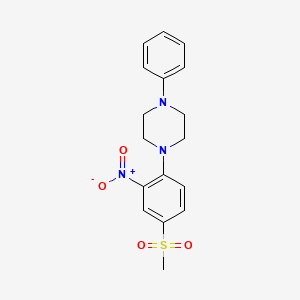 molecular formula C17H19N3O4S B2576672 1-(4-(Methylsulfonyl)-2-nitrophenyl)-4-phenylpiperazine CAS No. 325703-54-6