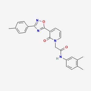 molecular formula C24H22N4O3 B2576677 N-(3,4-dimethylphenyl)-2-[3-[3-(4-methylphenyl)-1,2,4-oxadiazol-5-yl]-2-oxopyridin-1(2H)-yl]acetamide CAS No. 1260945-29-6