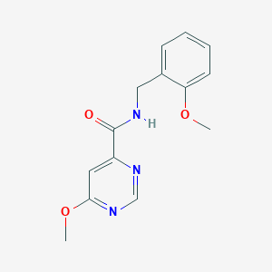 molecular formula C14H15N3O3 B2576683 6-甲氧基-N-(2-甲氧基苄基)嘧啶-4-甲酰胺 CAS No. 2034282-13-6