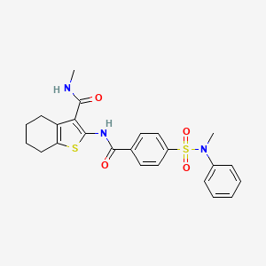 molecular formula C24H25N3O4S2 B2576700 N-甲基-2-(4-(N-甲基-N-苯磺酰基)苯甲酰胺)-4,5,6,7-四氢苯并[b]噻吩-3-甲酰胺 CAS No. 868965-38-2