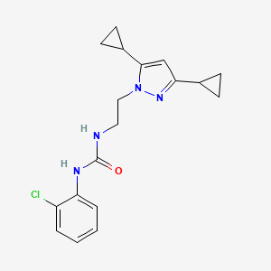 molecular formula C18H21ClN4O B2576701 1-(2-chlorophenyl)-3-(2-(3,5-dicyclopropyl-1H-pyrazol-1-yl)ethyl)urea CAS No. 1798028-56-4