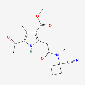 molecular formula C17H21N3O4 B2576704 methyl 5-acetyl-2-{[(1-cyanocyclobutyl)(methyl)carbamoyl]methyl}-4-methyl-1H-pyrrole-3-carboxylate CAS No. 1258712-17-2