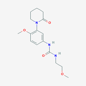 molecular formula C16H23N3O4 B2576705 1-(4-Methoxy-3-(2-oxopiperidin-1-yl)phenyl)-3-(2-methoxyethyl)urea CAS No. 1206986-25-5