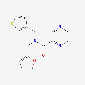 molecular formula C15H13N3O2S B2576711 N-(furan-2-ylmethyl)-N-(thiophen-3-ylmethyl)pyrazine-2-carboxamide CAS No. 1234990-25-0