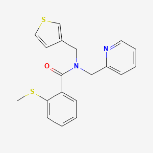 molecular formula C19H18N2OS2 B2576714 2-(methylthio)-N-(pyridin-2-ylmethyl)-N-(thiophen-3-ylmethyl)benzamide CAS No. 1234952-90-9