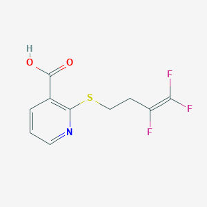 molecular formula C10H8F3NO2S B2576729 2-[(3,4,4-Trifluoro-3-butenyl)sulfanyl]nicotinic acid CAS No. 453557-66-9
