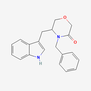 molecular formula C20H20N2O2 B2576741 4-苄基-5-(1H-吲哚-3-基甲基)吗啉-3-酮 CAS No. 1803592-59-7