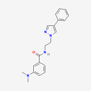 molecular formula C20H22N4O B2576754 3-(二甲氨基)-N-(2-(4-苯基-1H-吡唑-1-基)乙基)苯甲酰胺 CAS No. 2034512-59-7