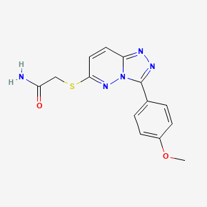 molecular formula C14H13N5O2S B2576773 2-((3-(4-Methoxyphenyl)-[1,2,4]triazolo[4,3-b]pyridazin-6-yl)thio)acetamide CAS No. 852376-23-9