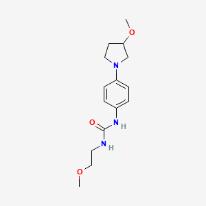 molecular formula C15H23N3O3 B2576774 1-(2-甲氧基乙基)-3-(4-(3-甲氧基吡咯烷-1-基)苯基)脲 CAS No. 1797179-76-0