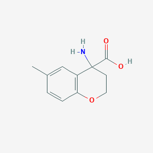 molecular formula C11H13NO3 B2576776 4-Amino-6-methyl-2,3-dihydrochromene-4-carboxylic acid CAS No. 1216051-70-5